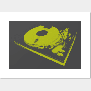 Retro Turntable and Vinyl Record Posters and Art